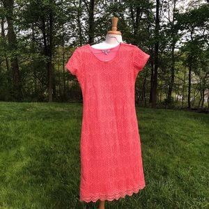 DE Collection Peach Lace Bodycon Midi Dress